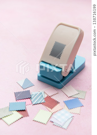 Crafting project making postage stamp edge paper shapes Crafting project making postage stamp edge paper shapes 138716199