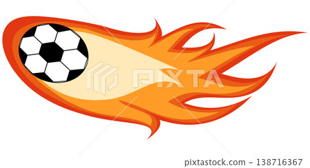 An illustration of a soccer ball engulfed in flames. An illustration of a soccer ball engulfed in flames. 138716367