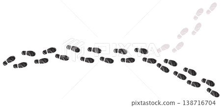 Footprint Path Split Two Directions Decision Making Concept Horizontal 138716704