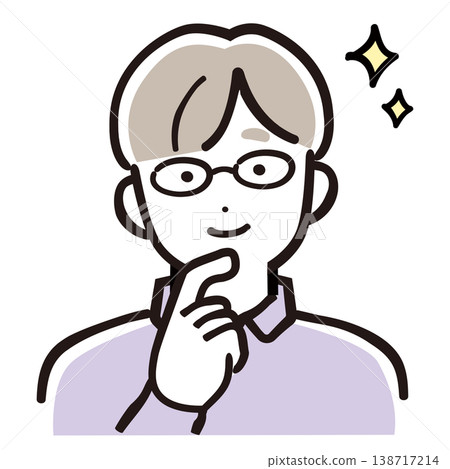 Inspirational Dad (with glasses) / Pastel illustration of a man who solves problems, understands, and discovers. Inspirational Dad (with glasses) / Pastel illustration of a man who solves problems, understands, and discovers. 138717214