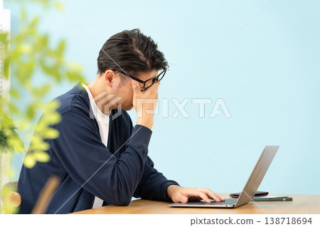 Worried man fatigue Worried man fatigue 138718694