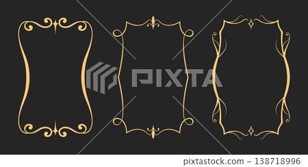 Set of elegant vintage frames. Set of decoration border templates. Vector illustration Set of elegant vintage frames. Set of decoration border templates. Vector illustration 138718996