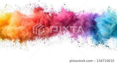People celebrating the Holi festival with colors, powder, Color in hand, bowls of colors - Ai Generated 138719010
