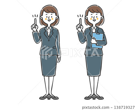 女白領講解重點(全身像,向量圖) 女白領講解重點(全身像,向量圖) 138719327