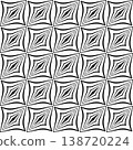 Seamless Geometric Op Art Pattern with 3D Illusion Effect. 138720224