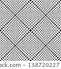 Seamless Geometric Op Art Checked Dots Pattern with 3D Illusion Effect. 138720227