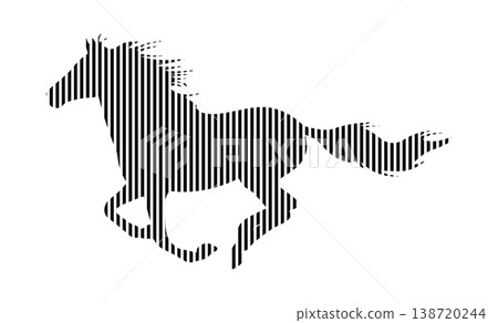 running horse silhouette with black stripes on white background vector illustration running horse silhouette with black stripes on white background vector illustration 138720244