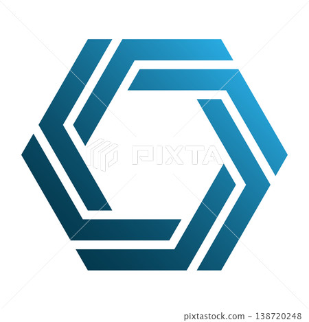 geometric blue gradient hexagon logo symbol vector art geometric blue gradient hexagon logo symbol vector art 138720248