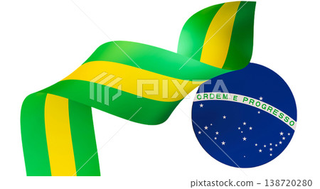 A visual representation of Brazilian Independence Day features the national flag and emblem. The design showcases vibrant colors and a three-dimensional effect, symbolizing national pride A visual representation of Brazilian Independence Day features the national flag and emblem. The design showcases vibrant colors and a three-dimensional effect, symbolizing national pride 138720280