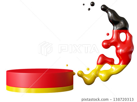 Podium cut out isolated on clear background shows the flowing colors of Germany. The red, black, and yellow blend together to form a unique design. This reflects national pride Podium cut out isolated on clear background shows the flowing colors of Germany. The red, black, and yellow blend together to form a unique design. This reflects national pride 138720313