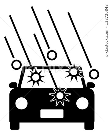 Car hail damage silhouette icon 138720848