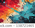 abstract painted background, multicolored, with strokes and splashes as a wallpaper 138721465