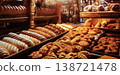 the cookie counter in the bakery, delicious pastries 138721478