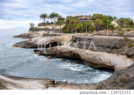 Rocky Coastal Cliff With Ocean Wave And Scenic Tropical Landscape View  138721511