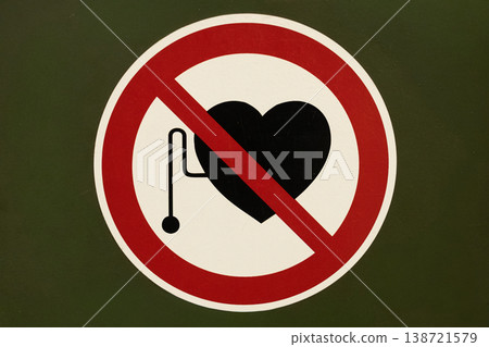 No Heart Symbol Sign Warning Icon Cardiology Restriction Healthcare Concept 138721579