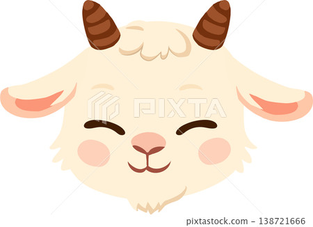 cute goat cartoon illustration adorable baby goat face flat design pastel animal character for kids nursery and farm theme cute goat cartoon illustration adorable baby goat face flat design pastel animal character for kids nursery and farm theme 138721666