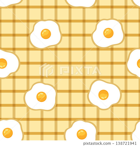 seamless fried egg pattern cartoon breakfast food illustration for kitchen decor fabric print and digital paper seamless fried egg pattern cartoon breakfast food illustration for kitchen decor fabric print and digital paper 138721941