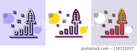 Development plan line icon. Halftone dotted pattern. Gradient icon with grain shadow. Launch Startup business sign. Innovation symbol. Line development plan icon. Various designs. Vector Development plan line icon. Halftone dotted pattern. Gradient icon with grain shadow. Launch Startup business sign. Innovation symbol. Line development plan icon. Various designs. Vector 138722057