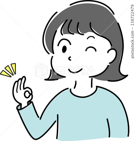 Illustration of a woman giving a "like" (OK/approval/character image) Illustration of a woman giving a "like" (OK/approval/character image) 138722479