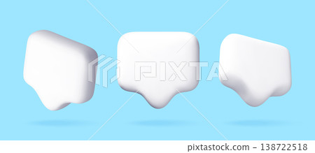 Three white 3D message bubbles Three white 3D message bubbles 138722518