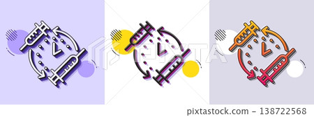 Vaccination schedule line icon. Halftone dotted pattern. Gradient icon with grain shadow. Vaccine syringe sign. Second injection time symbol. Line vaccination schedule icon. Various designs. Vector Vaccination schedule line icon. Halftone dotted pattern. Gradient icon with grain shadow. Vaccine syringe sign. Second injection time symbol. Line vaccination schedule icon. Various designs. Vector 138722568