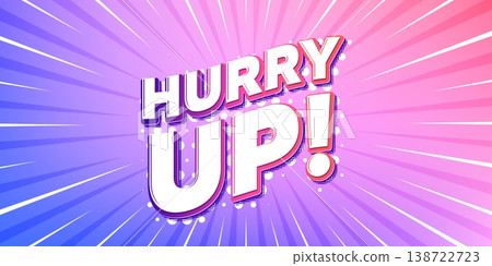 Hurry up sale sun rays gradient banner. Light burst background. Hurry up sale tag. Special offer sign. Advertising discounts symbol. Gradient sun rays. Sunburst light. Vector 138722723