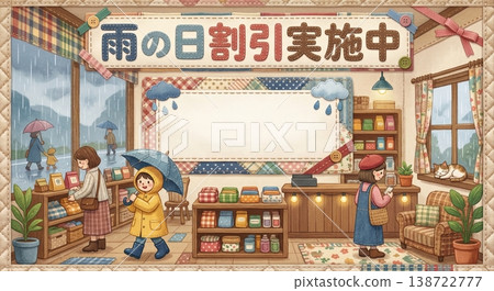 Rainy Day Discount Promotional Poster - Background Material - Interior Decor - General Store - Template - Frame - Copy Space - Cute 138722777