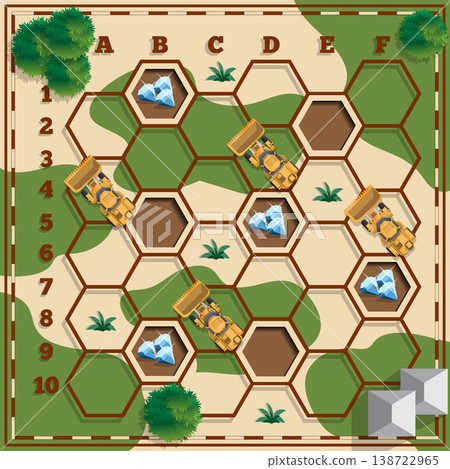 Diamond search map. Board game. Vector design for app game user interface. Diamond search map. Board game. Vector design for app game user interface. 138722965