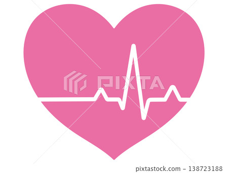 Pink electrocardiogram heart 138723188