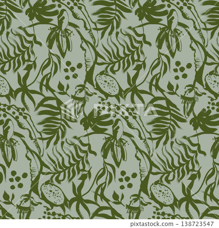 A tropical summer art pattern. A seamless print for unisex textiles and the design of yarn-based clothing and accessories A tropical summer art pattern. A seamless print for unisex textiles and the design of yarn-based clothing and accessories 138723547