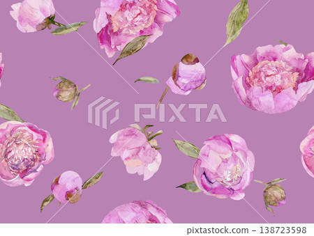 Delicate peonies on a seamless pattern for women is clothing for textile 138723598