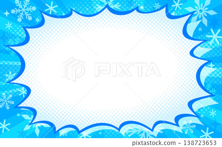 Pop-art-style speed lines and a chilling ice bomb frame 1_horizontal Pop-art-style speed lines and a chilling ice bomb frame 1_horizontal 138723653