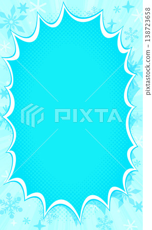 Pop-art-style speed lines and a chilling ice bomb frame 2_vertical Pop-art-style speed lines and a chilling ice bomb frame 2_vertical 138723658