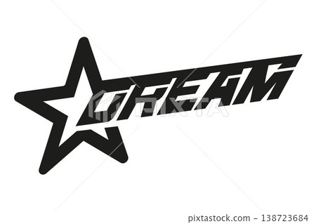 Text with emblem, Y2K-style dream for modern teen design in vector format 138723684