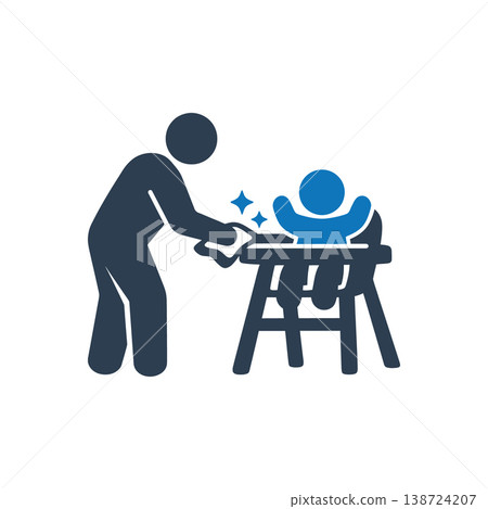 Cleaning High Chair Tray Icon 138724207