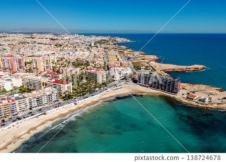 Aerial view Torrevieja beach. Costa Blanca 138724678