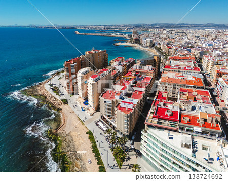 Aerial view Torrevieja beach. Costa Blanca Aerial view Torrevieja beach. Costa Blanca 138724692