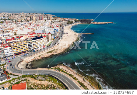 Aerial view Torrevieja beach. Costa Blanca Aerial view Torrevieja beach. Costa Blanca 138724697