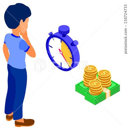 time or money man faced with choice 138724735