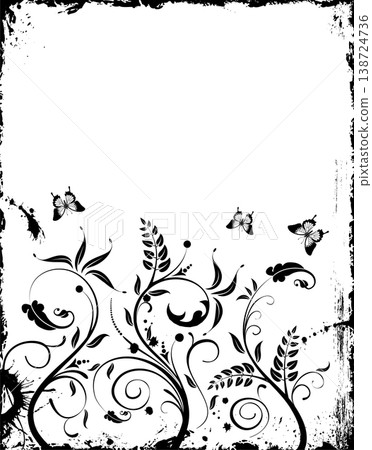 Grunge Floral Frame Grunge Floral Frame 138724736