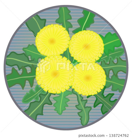 蒲公英插圖，圓形背景 138724762