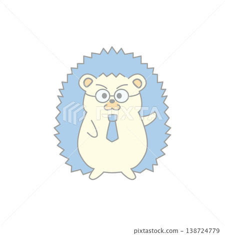 Business-style hedgehog guide pose illustration Business-style hedgehog guide pose illustration 138724779