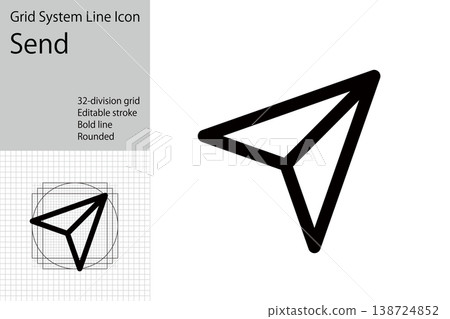 Message sending icon, paper airplane icon viewed from above Message sending icon, paper airplane icon viewed from above 138724852