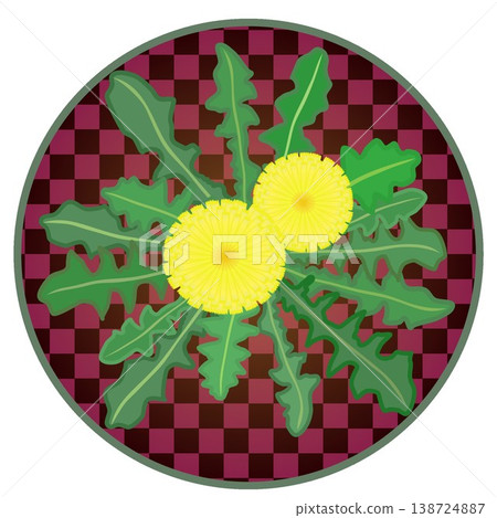 Dandelion illustration with a circular background Dandelion illustration with a circular background 138724887