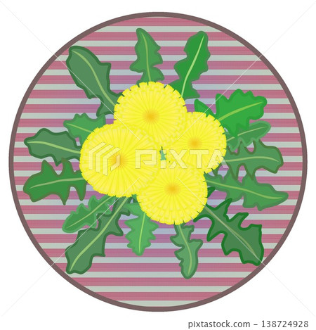 Dandelion illustration with a circular background Dandelion illustration with a circular background 138724928