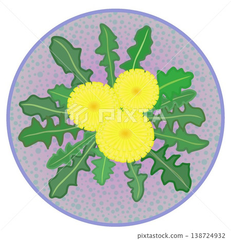 Dandelion illustration with a circular background Dandelion illustration with a circular background 138724932