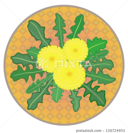 Dandelion illustration with a circular background Dandelion illustration with a circular background 138724933