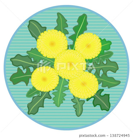 Dandelion illustration with a circular background Dandelion illustration with a circular background 138724945