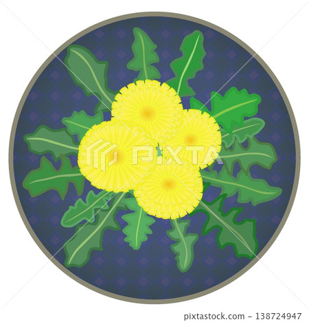 Dandelion illustration with a circular background Dandelion illustration with a circular background 138724947