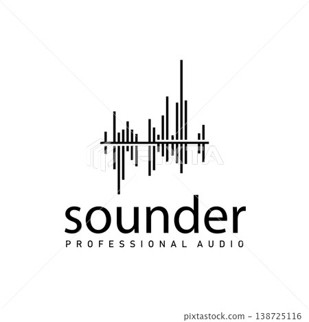 Professional music logo design with sound bars, perfect for studio Professional music logo design with sound bars, perfect for studio 138725116
